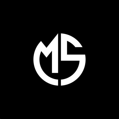 Ms Monogram Logo Circle Ribbon Style Design Template 3741244 Vector Art