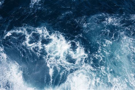 Top View On Blue Ocean Waves Nature Stock Photos ~ Creative Market