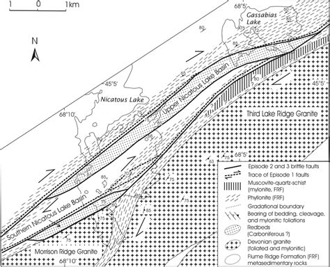 Structural Geologic Map Showing Internal Structures Of The Waite