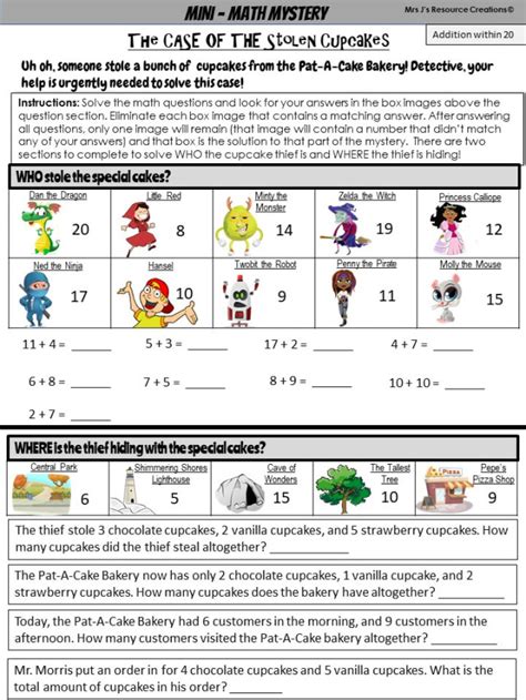 Math Mysteries Worksheet Printable