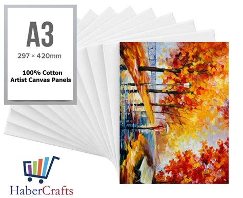 A3 Artist Canvas Boards Primed Panel Acrylic Oil Painting 100 Cotton