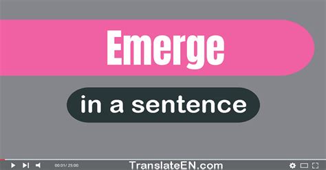 Use Emerge In A Sentence