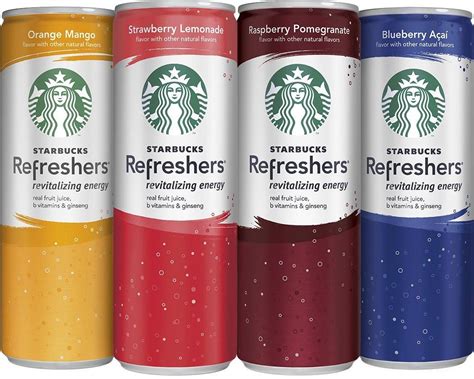 Starbucks Refreshers 4 Flavor Variety Pack 12 Ounce Slim