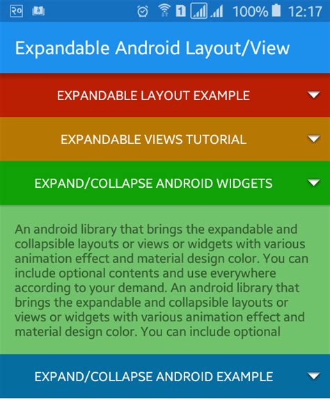Android Expandable Layout Tutorial With Example Viral Android Tutorials Examples Ux Ui Design