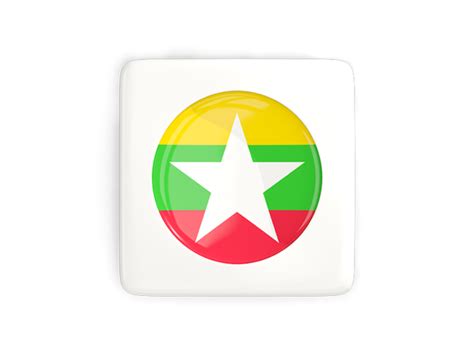 National flag of myanmar designed using brush strokes isolated on a white background vector ilration use for brochures printed materials logos independence day this stock and explore similar vectors at. Square icon with round flag. Illustration of flag of Myanmar