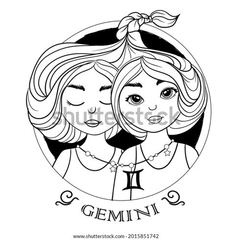 Gemini Zodiac Sign Astrological Blackwhite Icons Stock Vector Royalty