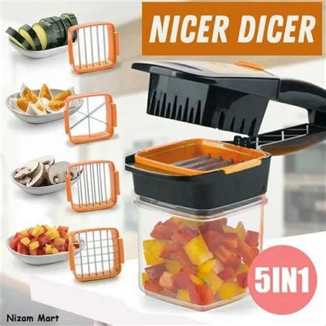 Manual Plastic 5 In 1 Nicer Dicer Vegetable And Fruit Chopper For