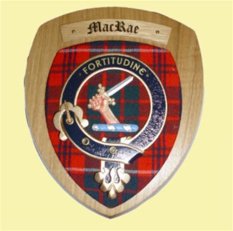 Macrae Clan Crest Tartan 10 X 12 Woodcarver Wooden Wall Plaque For