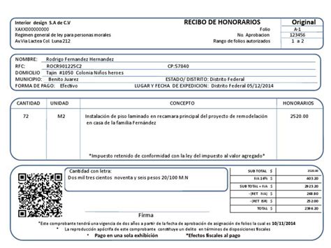 Formato De Recibo De Pago De Honorarios Actualizado E