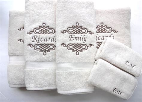 Set Of 6 Personalized Bath Towels Hand Towel Bathroom Personalized