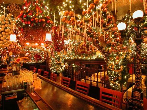 Rolfs Bar And Restaurant Holiday Decor New York City Christmas New