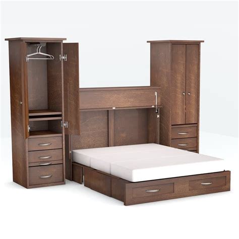 Our Space Saving Wood Cabinet Beds Include A Tri Fold Memory Foam