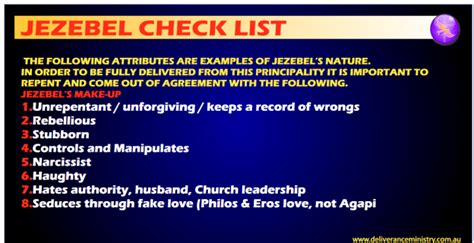 Do I Have A Jezebel Spirit Behavior Traits Checklist Keys To The Kingdom Deliverance Ministry