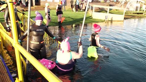 Hundreds Brave The Cold To Take Part In Boxing Day Swim In Derbyshire Uk