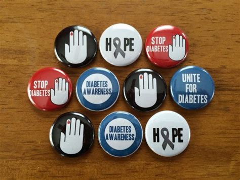 Diabetes Awareness Pinback Buttons Set Of 10 By Mybuttonmonster