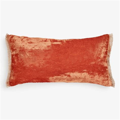 Anke Drechsel Tangerine Silk Velvet Fringe Pillow | Velvet fringe, Fringe pillows, Silk velvet