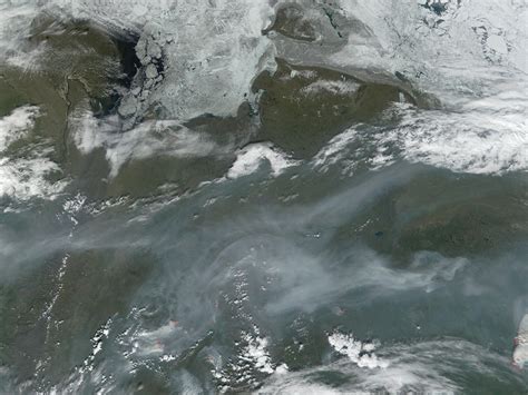 Nasa Visible Earth Fires And Smoke In Northern Sakha State In Siberia
