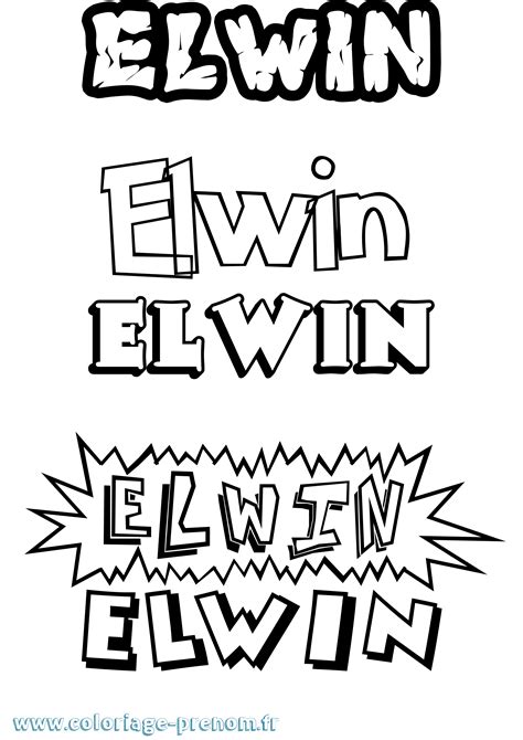 Coloriage Du Prénom Elwin à Imprimer Ou Télécharger Facilement