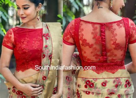 Stylish Net Blouse Designs South India Fashion