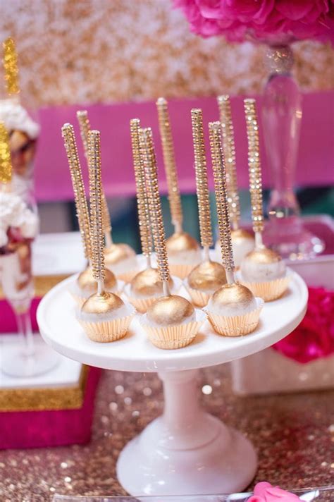Get best ideas of birthday cakes in celebrating birthdays and the special gesture behind baking birthday cakes for your loved ones. Glamorous Gold cake pops! Pink & Gold 40th Birthday Party ...