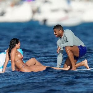 Michael B Jordan Lori Harvey Are Seen While Holidaying On A Yacht In