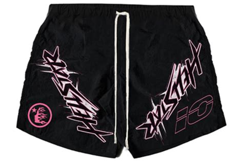 Hellstar Black Waxed Nylon Athletic Shorts Whats On The Star