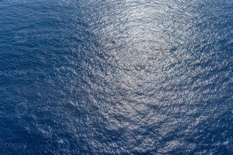 Sea Surface Aerial View Sunny Deep Blue Ocean Background Ripples
