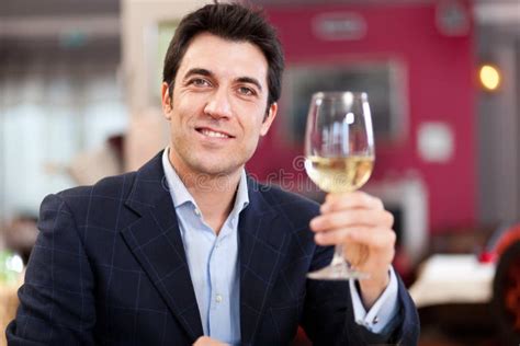Man Holding A Glass Of Wine Stock Image Image Of Sommelier Winemaker