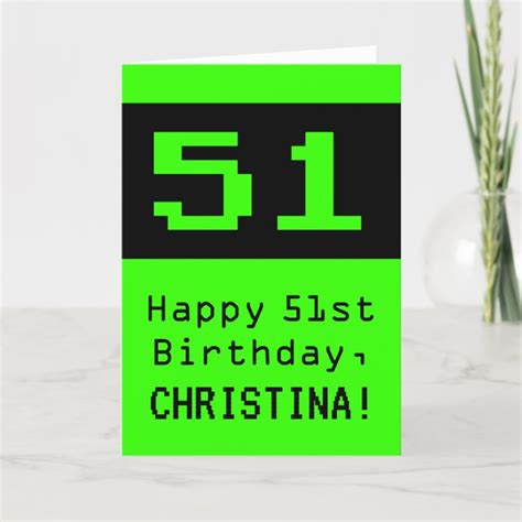 51st Birthday Nerdy Geeky Style 51 And Name Card Zazzle