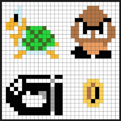 Super Mario Items Perler Bead Pattern By Kyle McCoy Fuse Bead Patterns Pixel Art Pattern