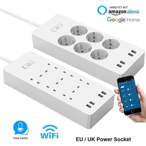 WiFi Smart Power Strip Surge Protector with 6 Sockets 4 ...