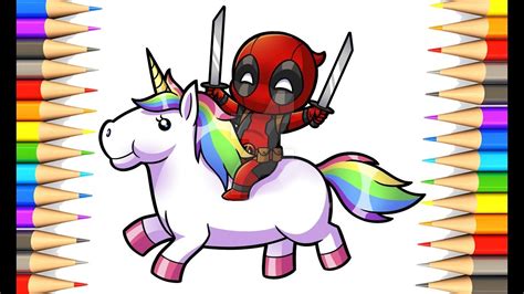 Unicorn coloring pages for kids to print and color. HOW TO DRAW DEADPOOL ON A UNICORN | Coloring Pages For ...