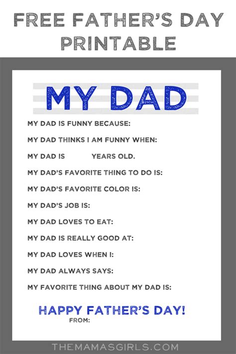 Free Fathers Day Printable Themamasgirls