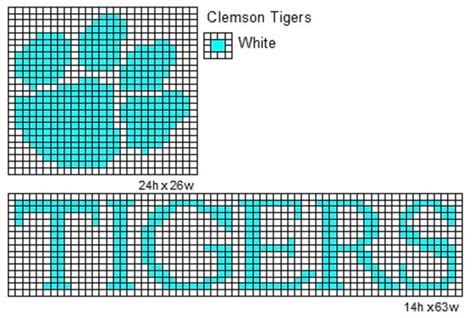 On 14 count fabric, it is about 7 1/4 x 7 inches. Clemson+Tigers+by+cdbvulpix.deviantart.com+on+@deviantART ...