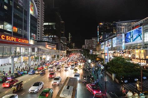 Downtown Traffic In The Streets Of Bangkok Thailand Image Free Stock