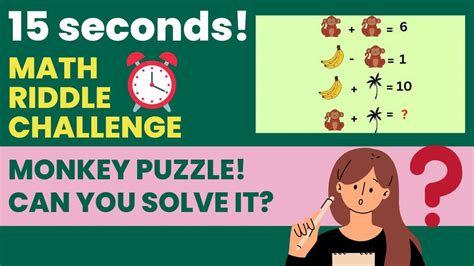 Math Riddles Can You Solve This Monkey Puzzle In 15 Seconds Test Your