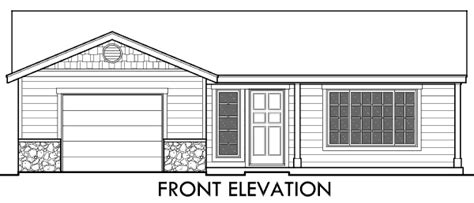 House Front Color Elevation View For 10140 Adu Small House Plan 2