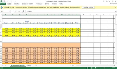 Descargar Excel Presupuesto Familiar Gratis En Español