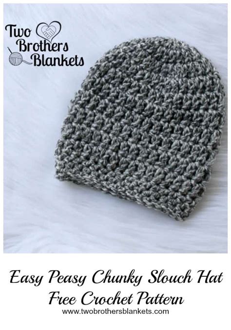Easy Peasy Chunky Slouch Free Crochet Pattern Two Brothers Blankets
