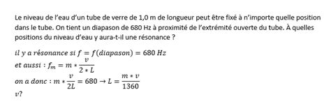 Phénomènes liés à la propagation : Exercice onde stationnaire/résonance