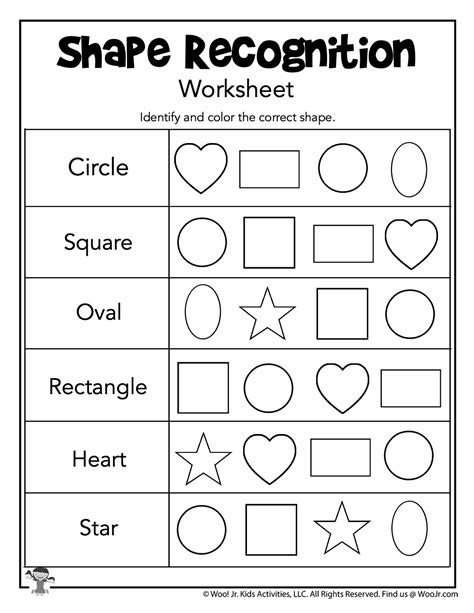 Shape Recognition Worksheet Printable Woo Jr Kids Activities