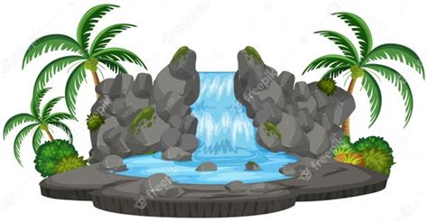 Premium Vector An Isolated Nature Waterfall
