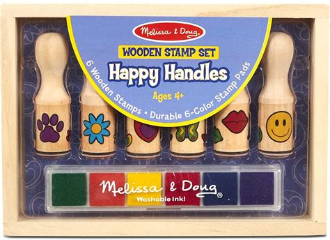 Buy Melissa And Doug Happy Handles Wooden Stamp Set 6 Stamps And 6 Color