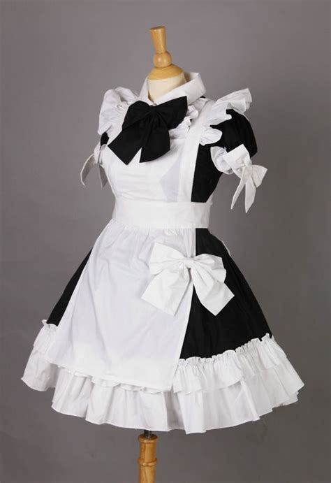 Short Sleeves Cotton Cosplay Maid Costume Ld00333