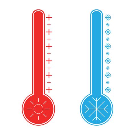 Thermometer Cold And Hot Icon Freeze Temperature Vector Weather Warm