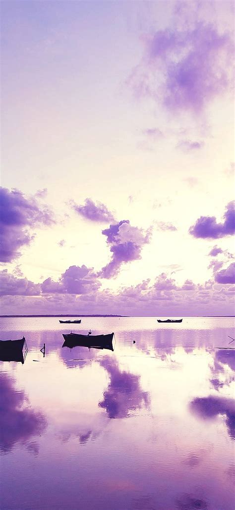 Purple Sunset In Ocean 1080x2340