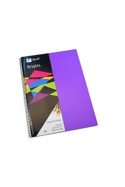 Quill Visual Art Diary A3 Brights Dark Purple 60 Leaf Qui 10783