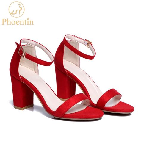 phoentin red ankle wrap women sandals fashion summer 2018 new buckle sexy sandals high heels