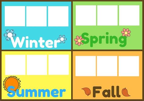 Months Of The Year Preschool Season Matching Activity Seasons