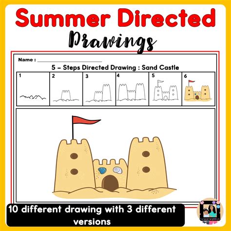 Summer Season Directed Drawing July Writing Prompts Worksheets Made